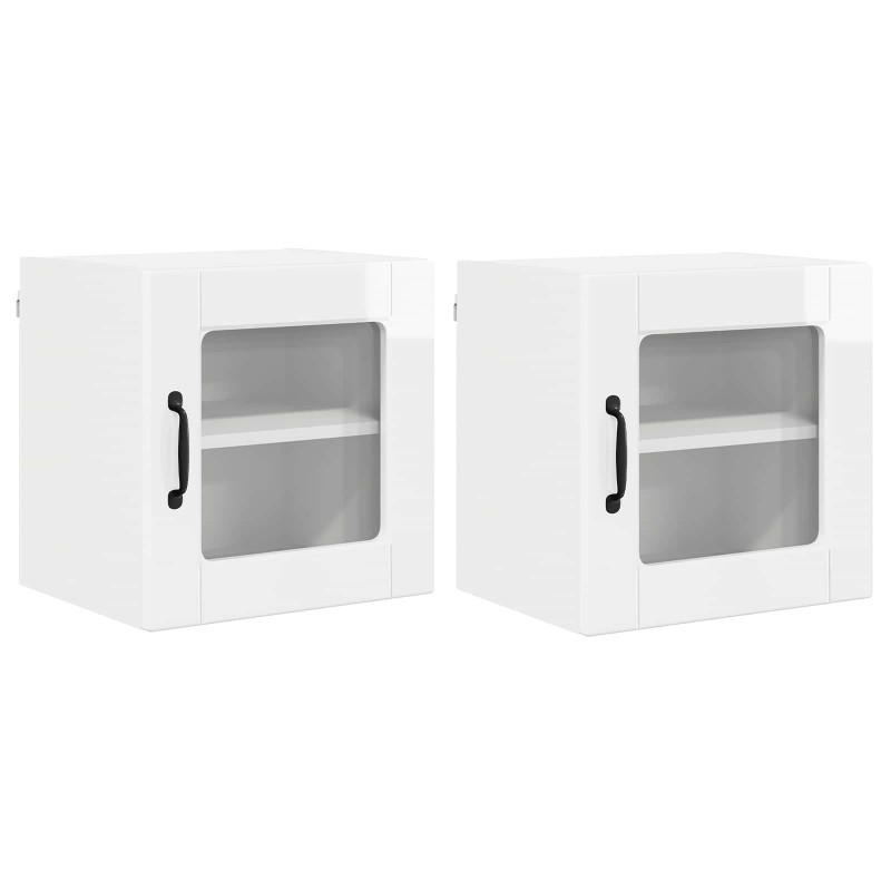 Szafka kuchenna 2 pcs Wysoki połysk biały 40 x 31 x 40 cm