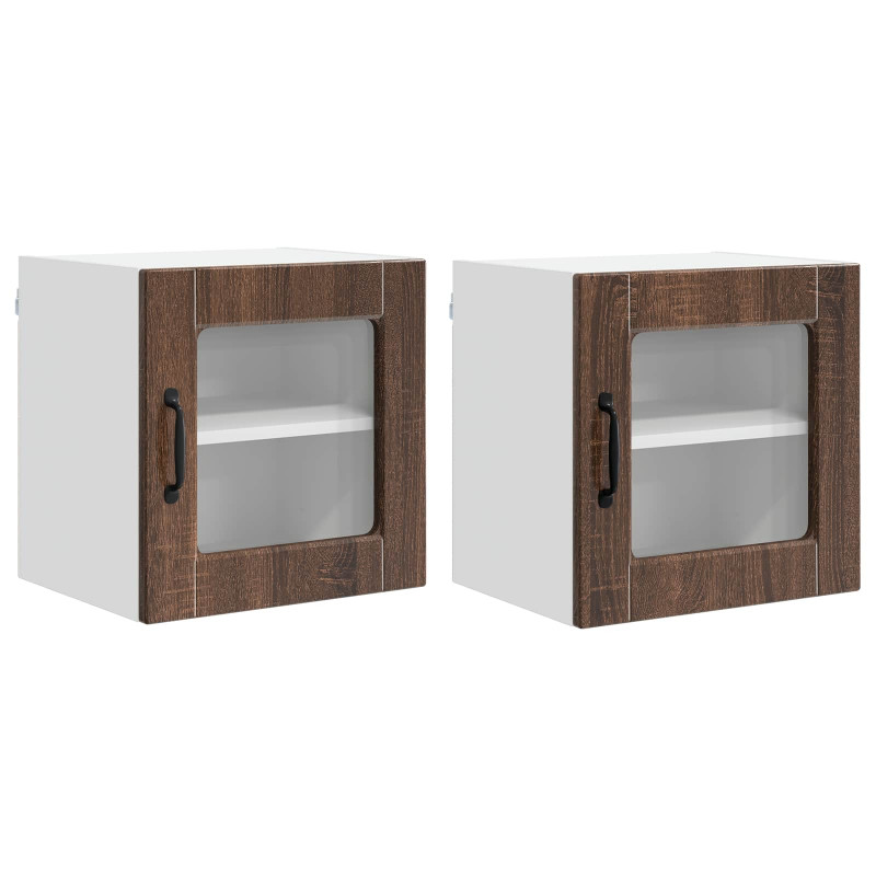 Szafka kuchenna z półką 2 pcs Brązowy dąb 40 x 31 x 40 cm