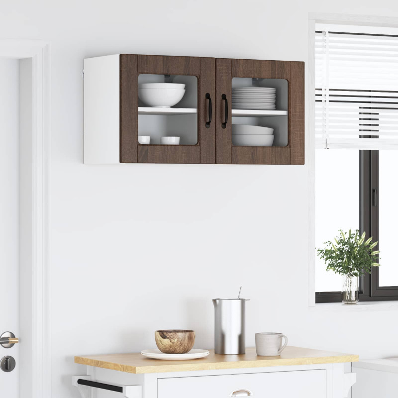 Szafka kuchenna z półką 2 pcs Brązowy dąb 40 x 31 x 40 cm