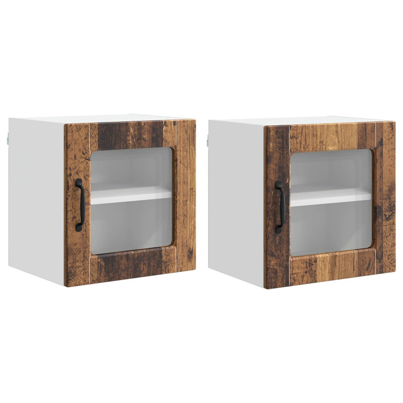Szafka kuchenna z półką 2 pcs Stare drewno 40 x 31 x 40 cm