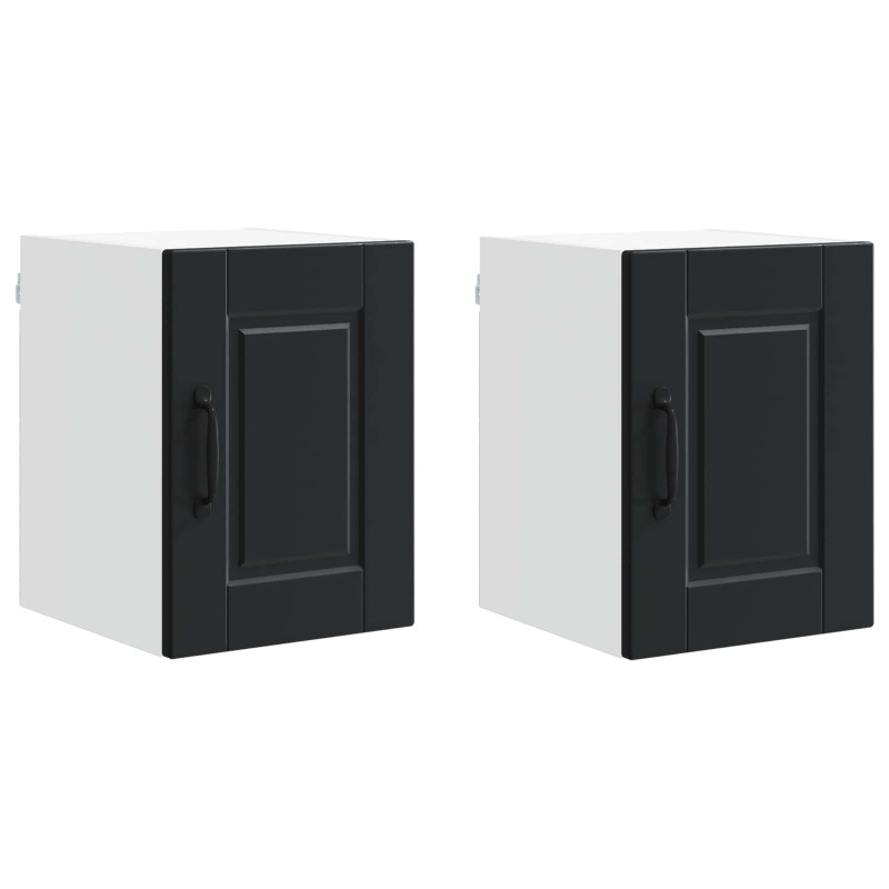 Szafka kuchenna z półką z drzwiami 2 pcs Czarny 30 x 31 x 40 cm