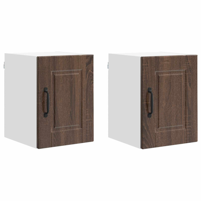 Szafka kuchenna z półką 2 pcs Brązowy dąb 30 x 31 x 40 cm