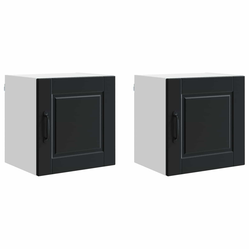 Szafka kuchenna z półką z drzwiami 2 pcs Czarny 40 x 31 x 40 cm