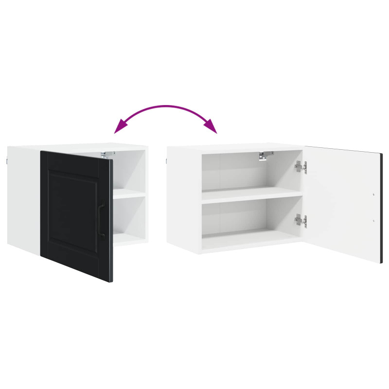 Szafka kuchenna z półką z drzwiami 2 pcs Czarny 50 x 31 x 40 cm