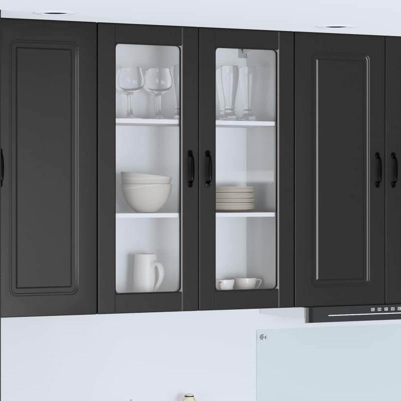 Szafka kuchenna Czarny 80 x 31 x 100 cm Materiał drewnopochodny