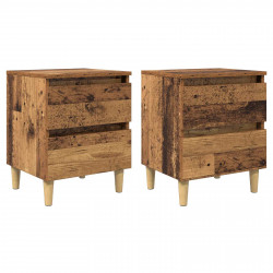 Szafki na łóżko z szufladą 2 pcs Stare drewno 40 x 35 x 50 cm