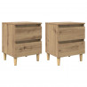Szafki na łóżko 2 pcs Dąb rzemieślniczy 40 x 35 x 50 cm