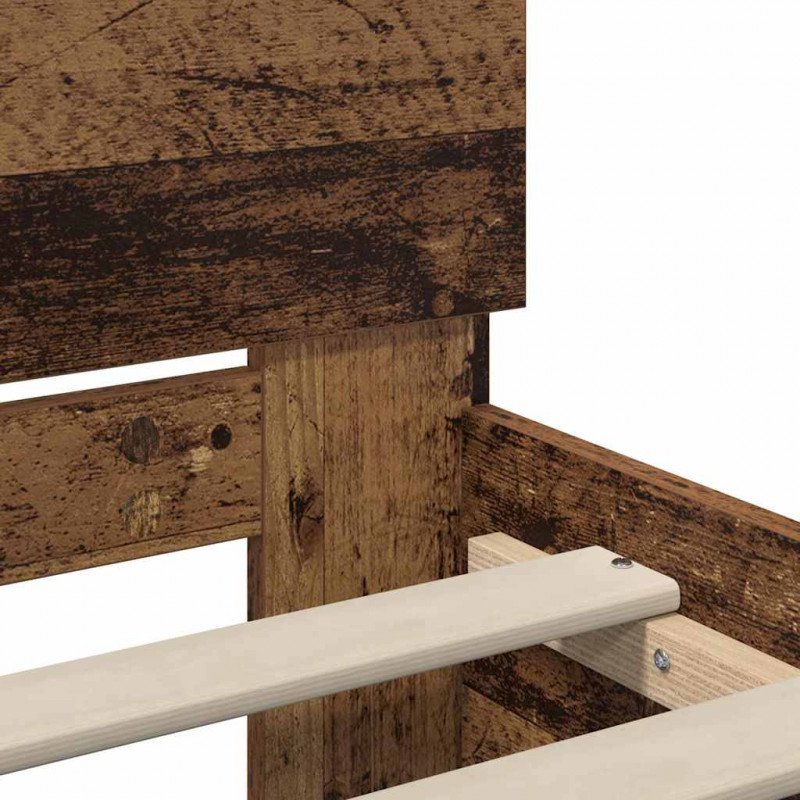 Ramka łóżka Stare drewno 100 x 200 cm Materiał drewnopochodny