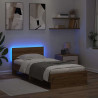 Ramka łóżka Ze LED Lights Dąb rzemieślniczy 100 x 200 cm