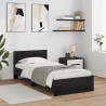 Ramka łóżka Czarny Dąb 100 x 200 cm Materiał drewnopochodny