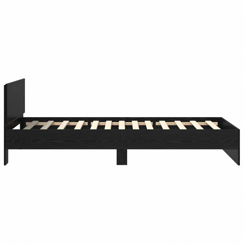 Ramka łóżka Czarny Dąb 90 x 200 cm Materiał drewnopochodny