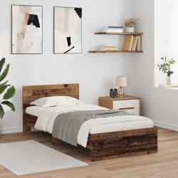 Ramka łóżka Stare drewno 90 x 190 cm Materiał drewnopochodny