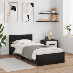 Ramka łóżka Czarny Dąb 90 x 190 cm Materiał drewnopochodny