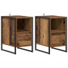 Stolik nocny z szufladą 2 pcs Stare drewno 39,5 x 30 x 50 cm