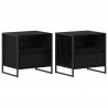 Stolik nocny z szufladą 2 pcs Czarny Dąb 50 x 39,5 x 50 cm