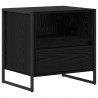 Stolik nocny z szufladą 2 pcs Czarny Dąb 50 x 39,5 x 50 cm