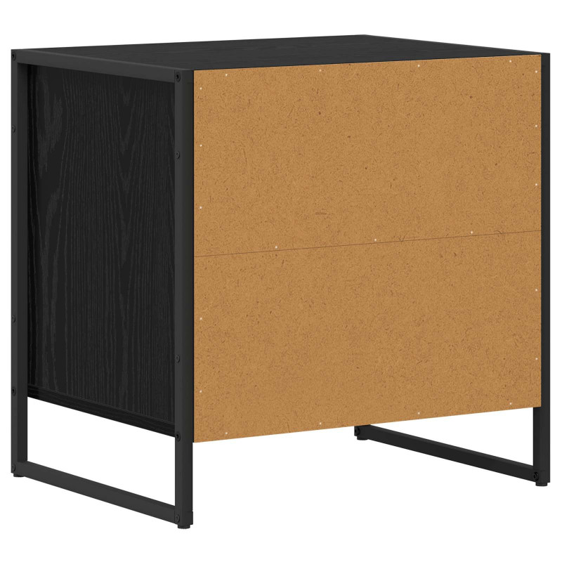 Stolik nocny z szufladą 2 pcs Czarny Dąb 50 x 39,5 x 50 cm
