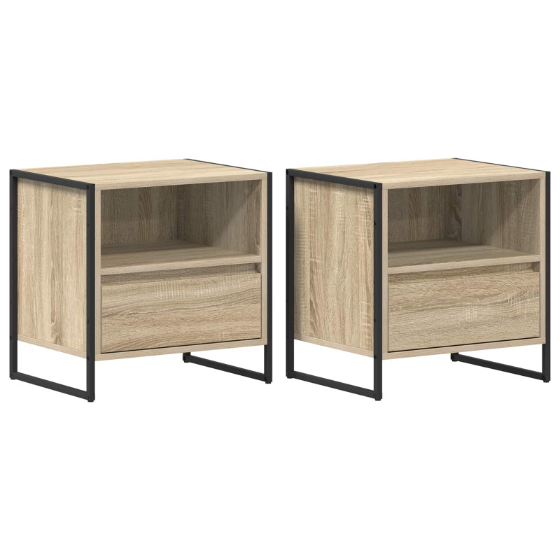 Stolik nocny z szufladą 2 pcs Sonoma 50 x 39,5 x 50 cm