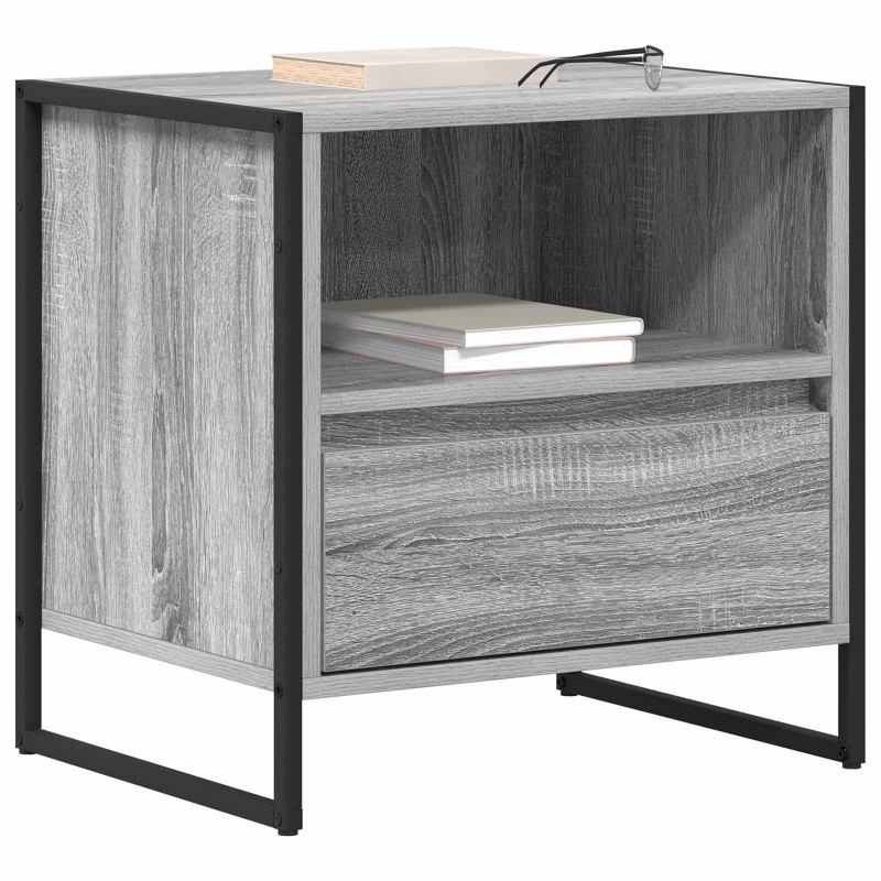 Stolik nocny z szufladą 2 pcs Szary Sonoma 50 x 39,5 x 50 cm