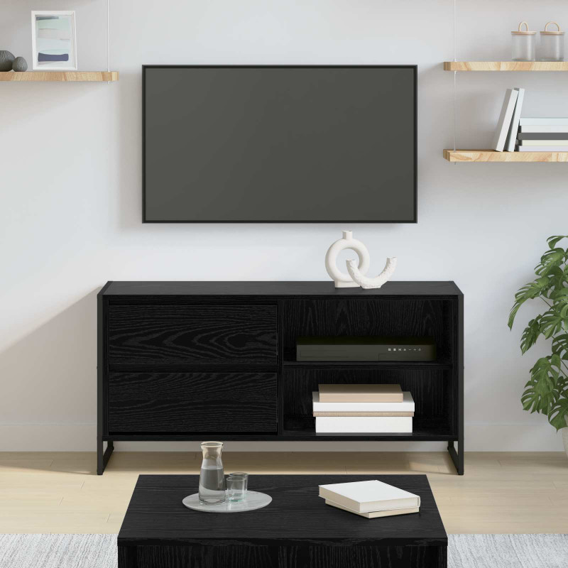 Szafka pod telewizor z szufladą Czarny Dąb 100 x 36 x 49,5 cm