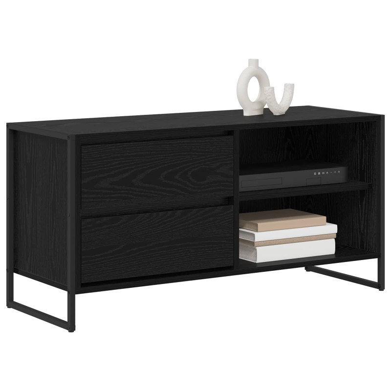 Szafka pod telewizor z szufladą Czarny Dąb 100 x 36 x 49,5 cm