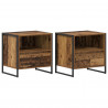 Stolik nocny z szufladą 2 pcs Stare drewno 50 x 39,5 x 50 cm