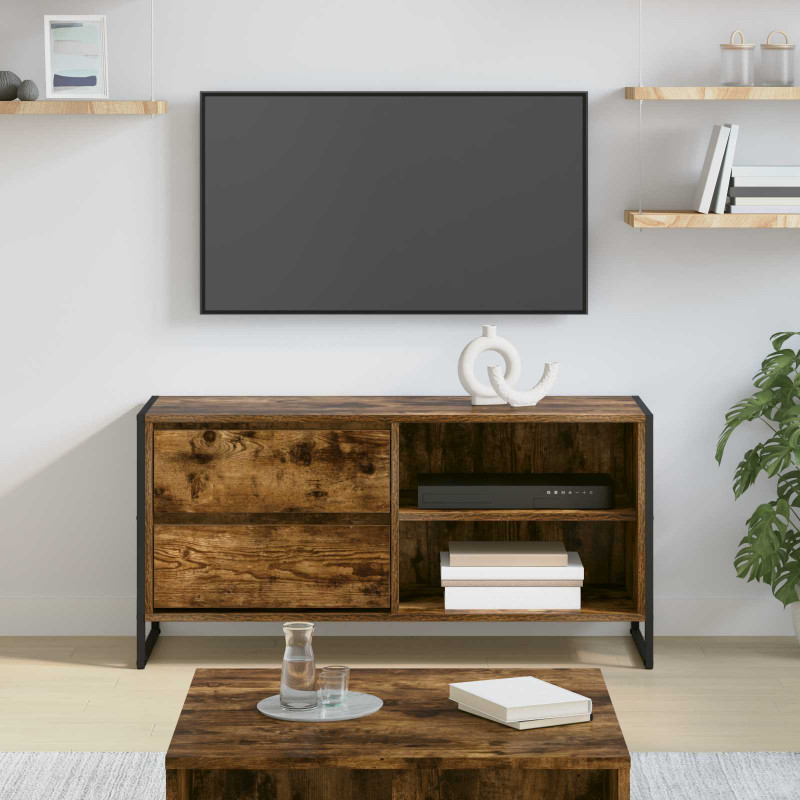 Szafka pod telewizor z szufladą Dąb dymny 100 x 36 x 49,5 cm