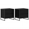 Stolik nocny z szufladą 2 pcs Czarny Dąb 50 x 39.5 x 50 cm
