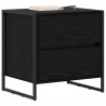 Stolik nocny z szufladą 2 pcs Czarny Dąb 50 x 39.5 x 50 cm