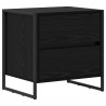 Stolik nocny z szufladą 2 pcs Czarny Dąb 50 x 39.5 x 50 cm
