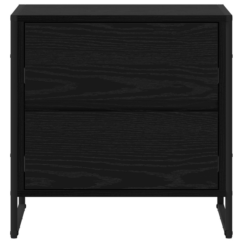 Stolik nocny z szufladą 2 pcs Czarny Dąb 50 x 39.5 x 50 cm