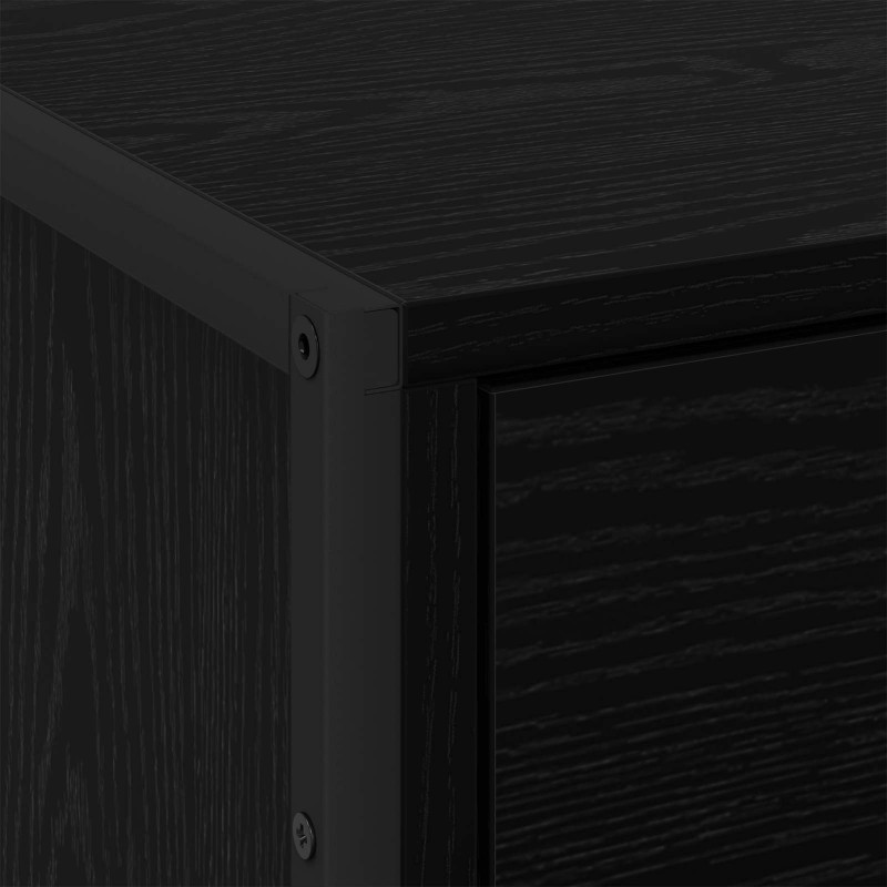 Stolik nocny z szufladą 2 pcs Czarny Dąb 50 x 39.5 x 50 cm