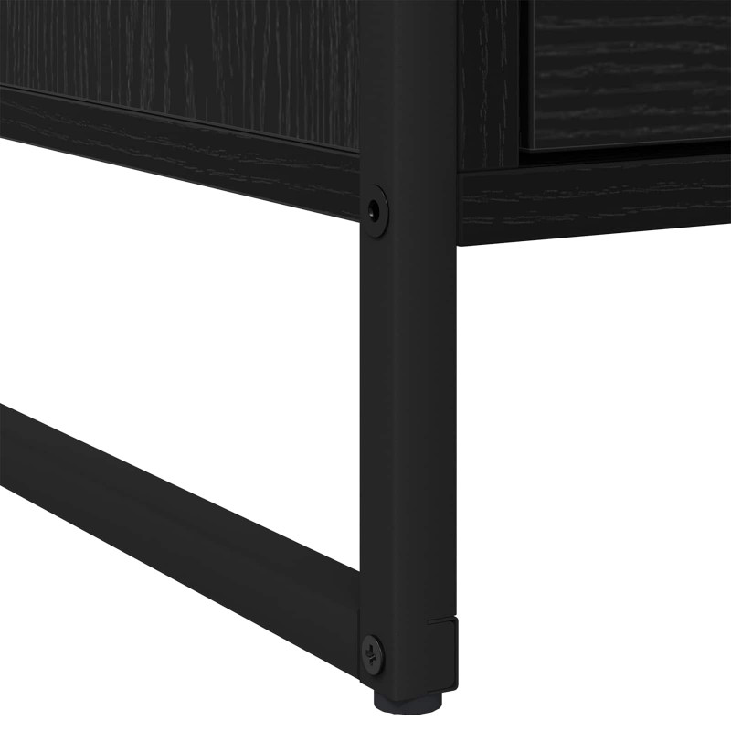 Stolik nocny z szufladą 2 pcs Czarny Dąb 50 x 39.5 x 50 cm