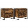 Stolik nocny z szufladą 2 pcs Dąb dymny 50 x 39.5 x 50 cm