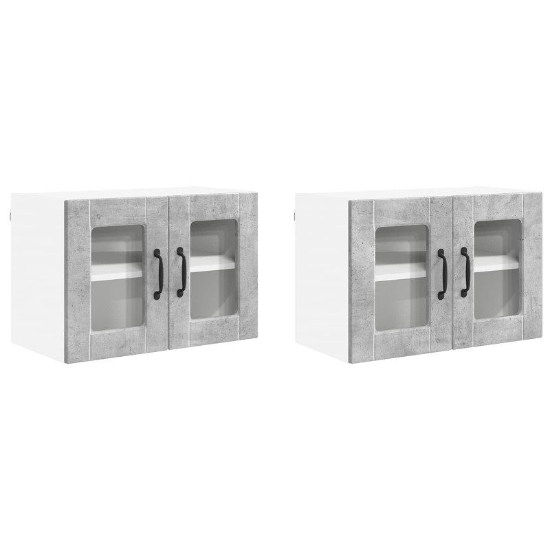 Szafka kuchenna z półką 2 pcs Betonowy szary 60 x 31 x 40 cm