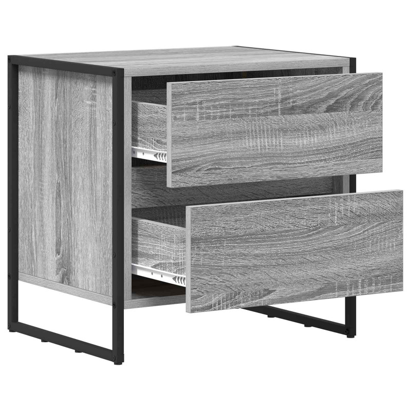Stolik nocny z szufladą 2 pcs Szary Sonoma 50 x 39.5 x 50 cm