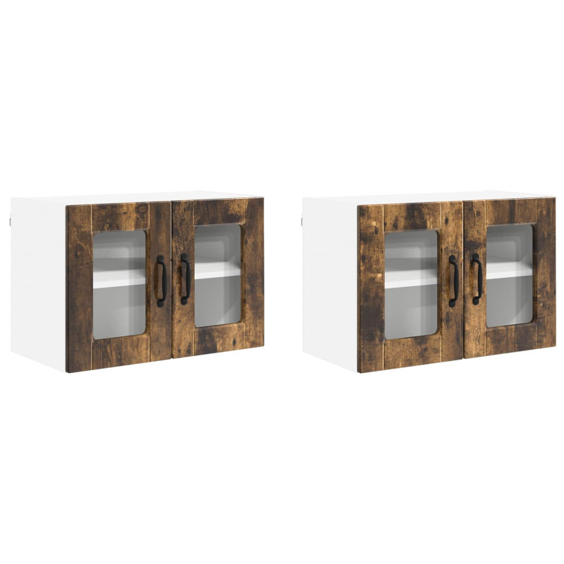 Szafka kuchenna z półką 2 pcs Dąb wędzony 60 x 31 x 40 cm