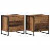 Stolik nocny z szufladą 2 pcs Stare drewno 50 x 39.5 x 50 cm