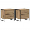 Stolik nocny 2 pcs Dąb rzemieślniczy 50 x 39.5 x 50 cm