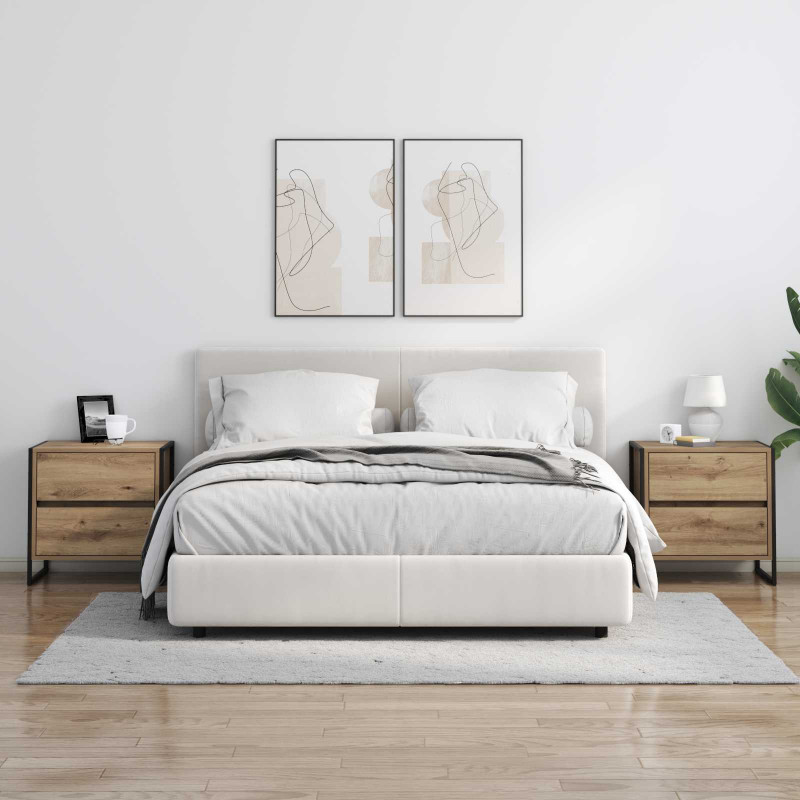 Stolik nocny 2 pcs Dąb rzemieślniczy 50 x 39.5 x 50 cm