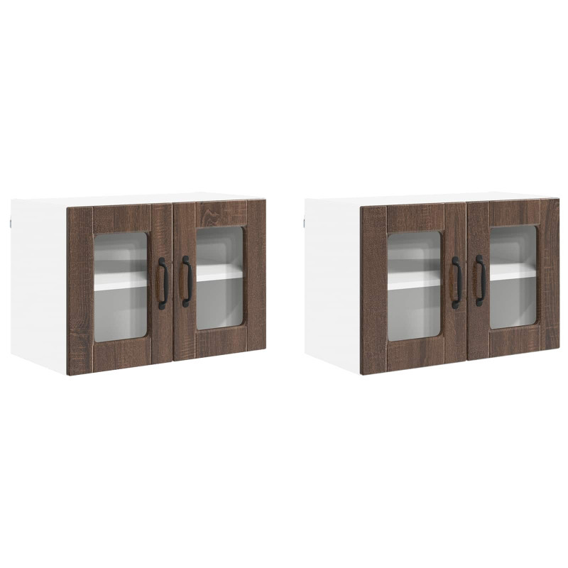 Szafka kuchenna z półką 2 pcs Brązowy dąb 60 x 31 x 40 cm