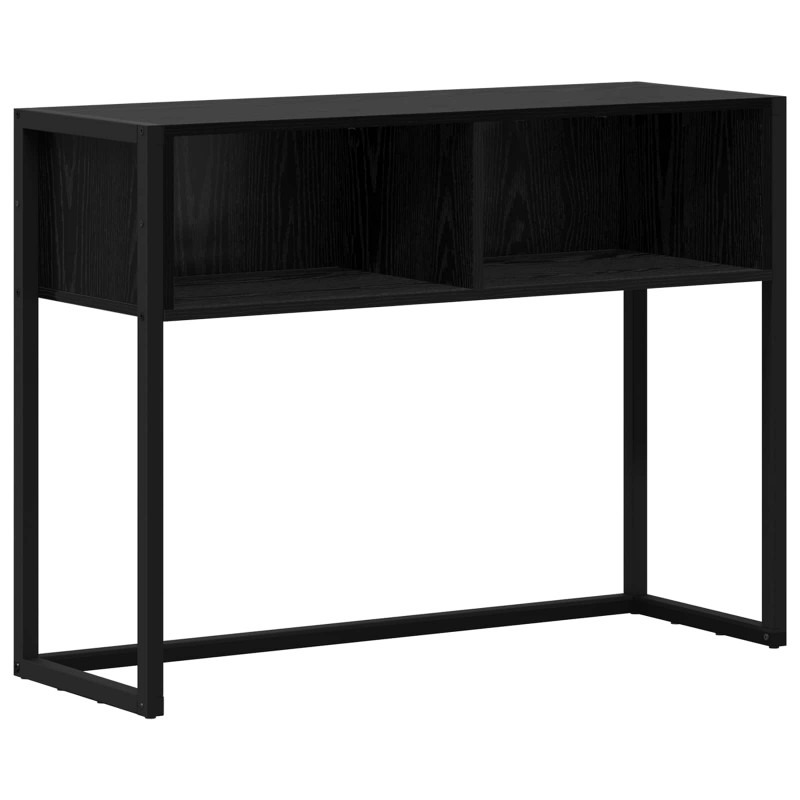 Stolik końcowy z przechowywaniem Czarny Dąb 100 x 36 x 75 cm