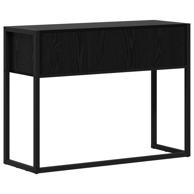 Stolik końcowy z przechowywaniem Czarny Dąb 100 x 36 x 75 cm