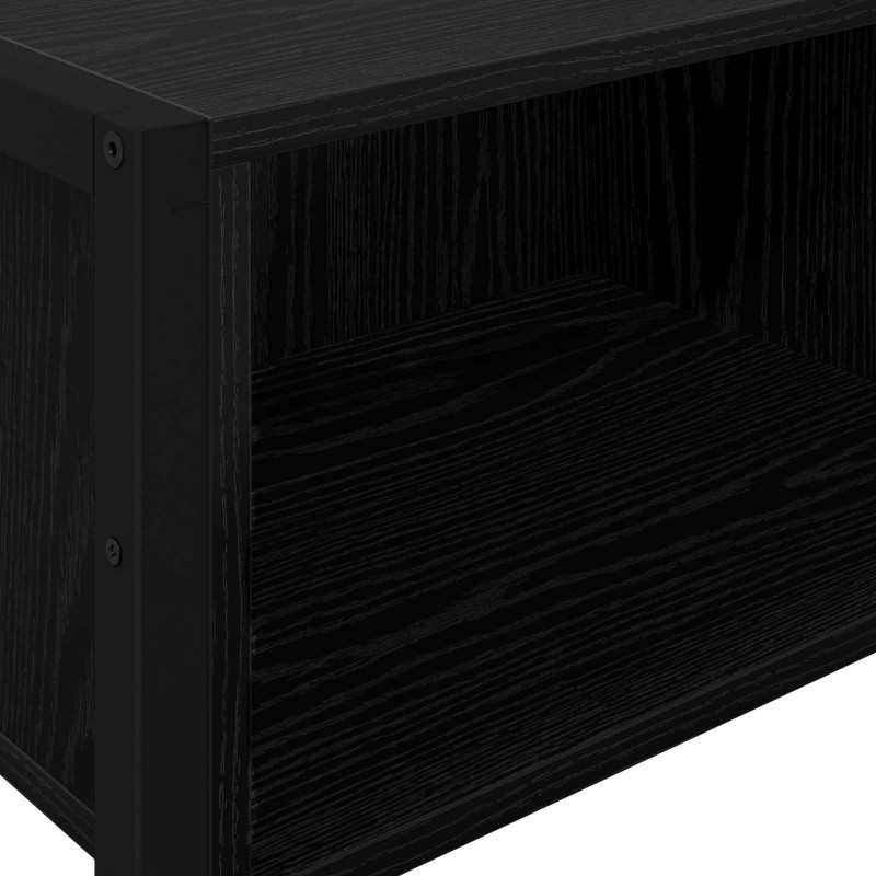 Stolik końcowy z przechowywaniem Czarny Dąb 100 x 36 x 75 cm