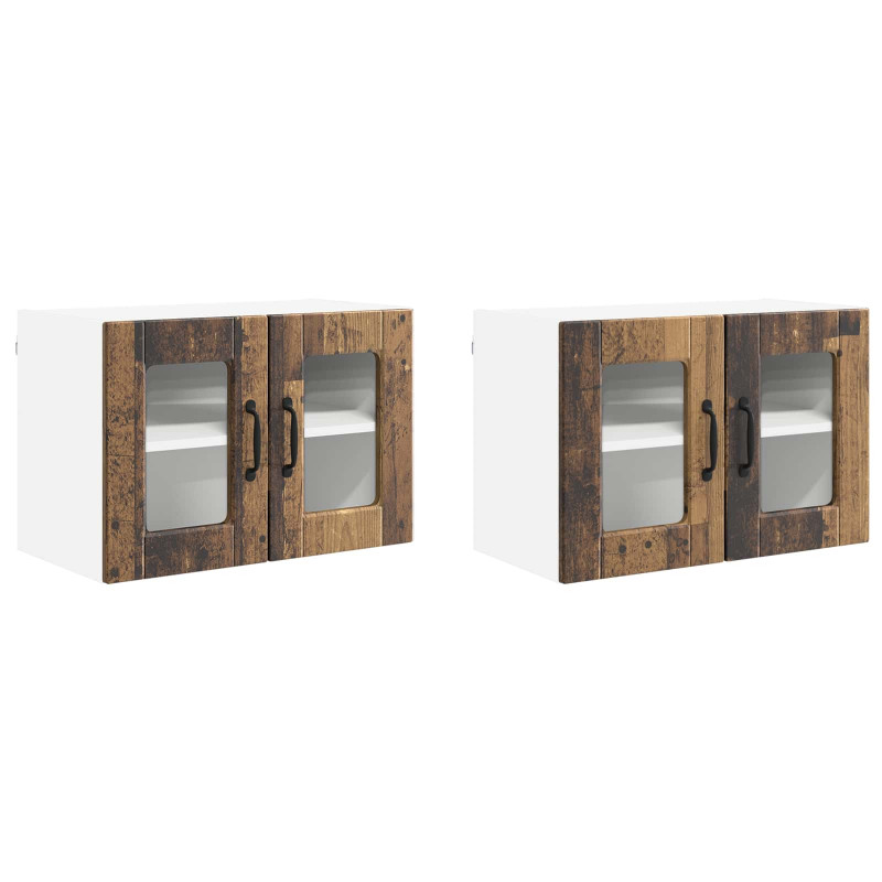 Szafka kuchenna z półką 2 pcs Stare drewno 60 x 31 x 40 cm