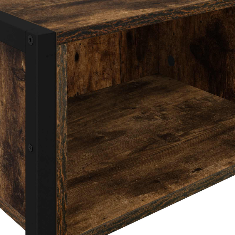 Stolik końcowy z przechowywaniem Dąb dymny 100 x 36 x 75 cm