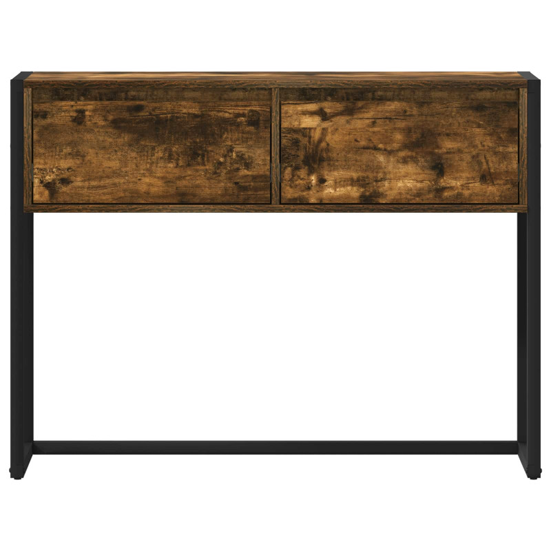 Stolik końcowy z szufladą Dąb dymny 100 x 36 x 75 cm