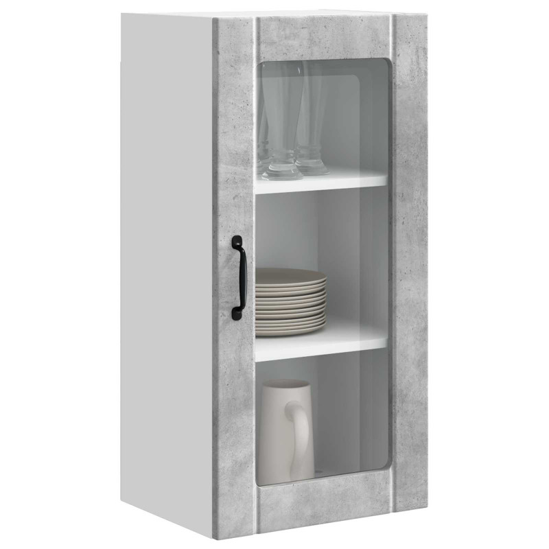 Szafka kuchenna z półką 2 pcs Betonowy szary 40 x 31 x 80 cm