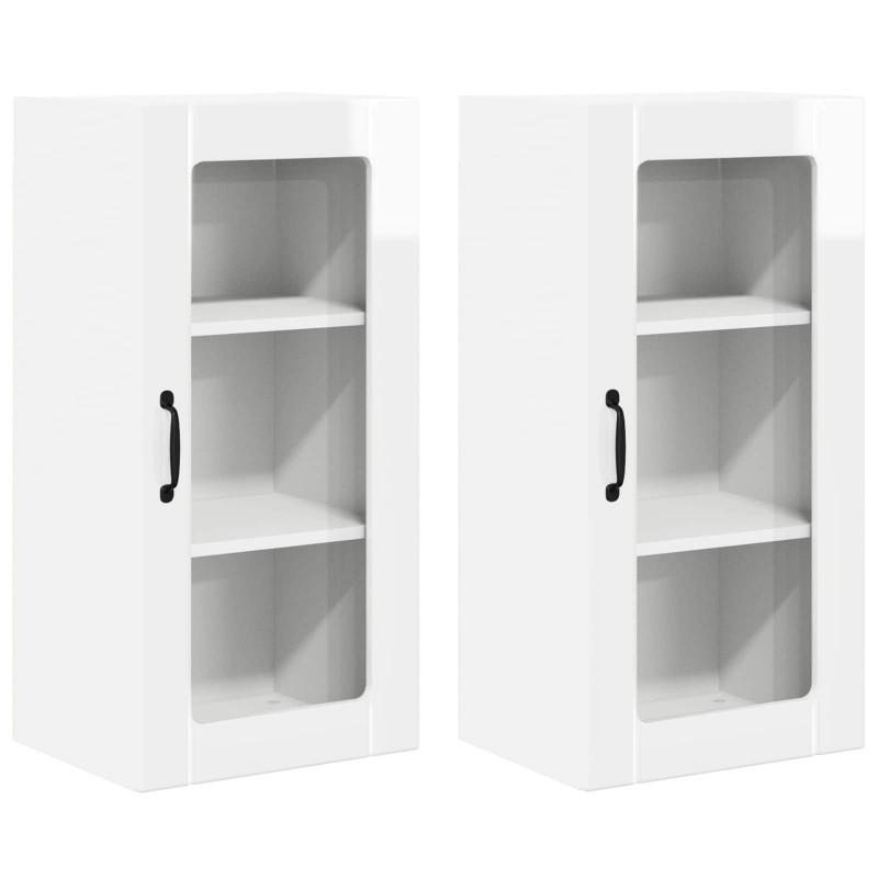 Szafka kuchenna 2 pcs Wysoki połysk biały 40 x 31 x 80 cm