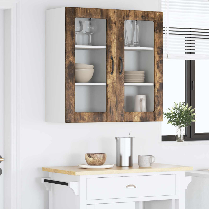 Szafka kuchenna z półką 2 pcs Dąb wędzony 40 x 31 x 80 cm